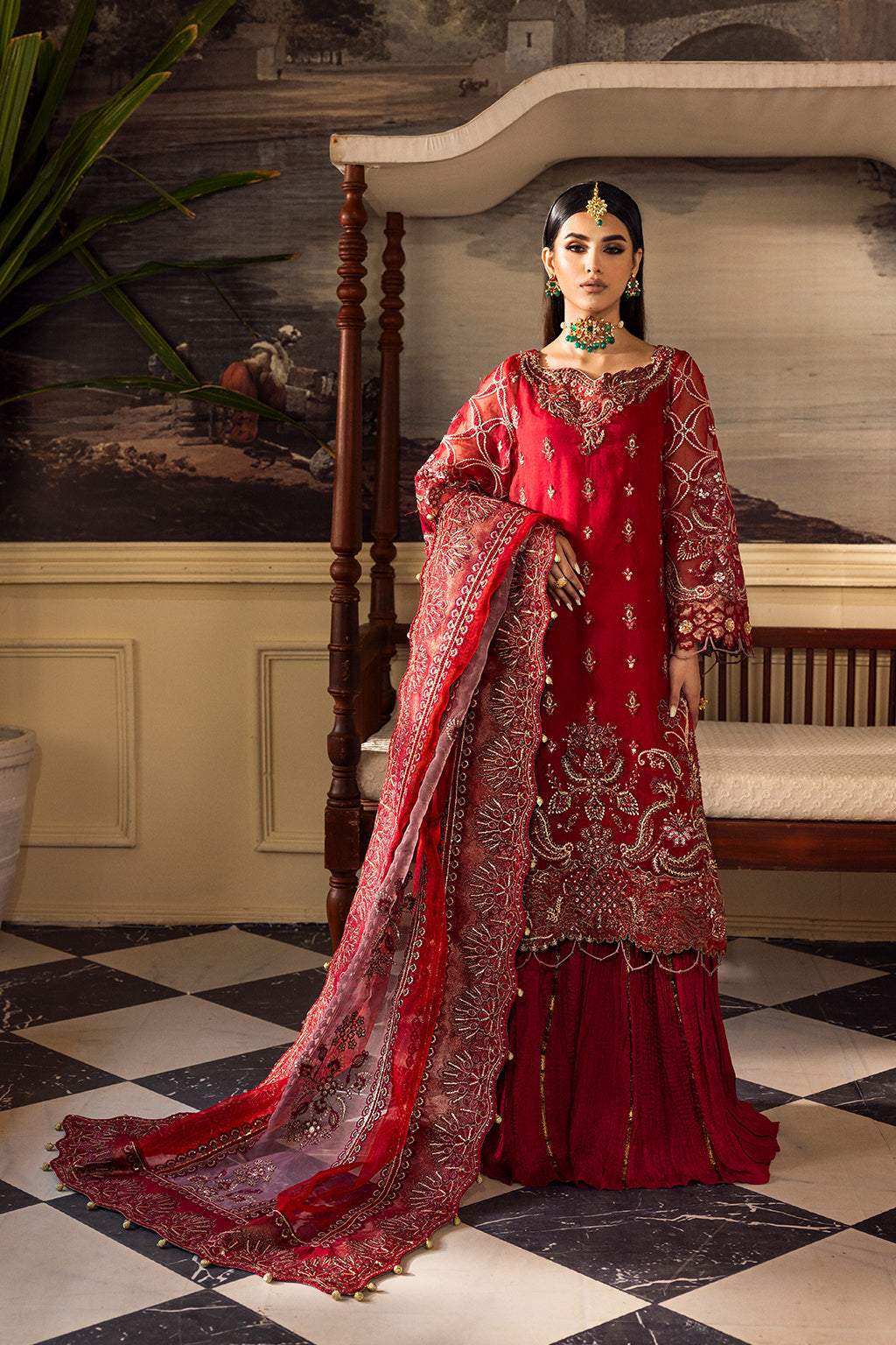 Emaan Adeel Luxury Pret Embroidered Organza 3pc Suit Lp 02 Gulfishan