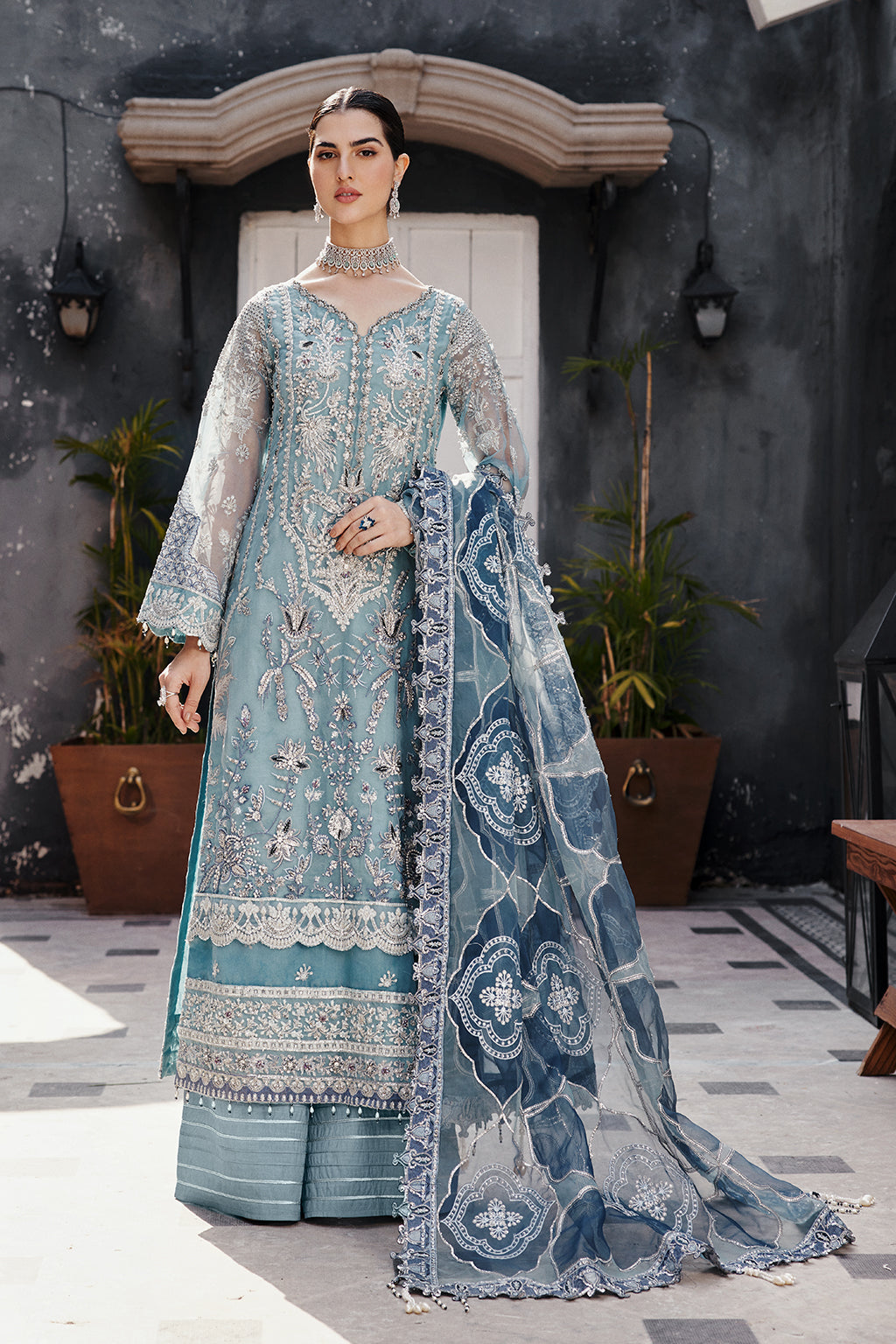 Nawabzadi By Emaan Adeel Luxury Formal Embroidered Organza Suit Nw 02