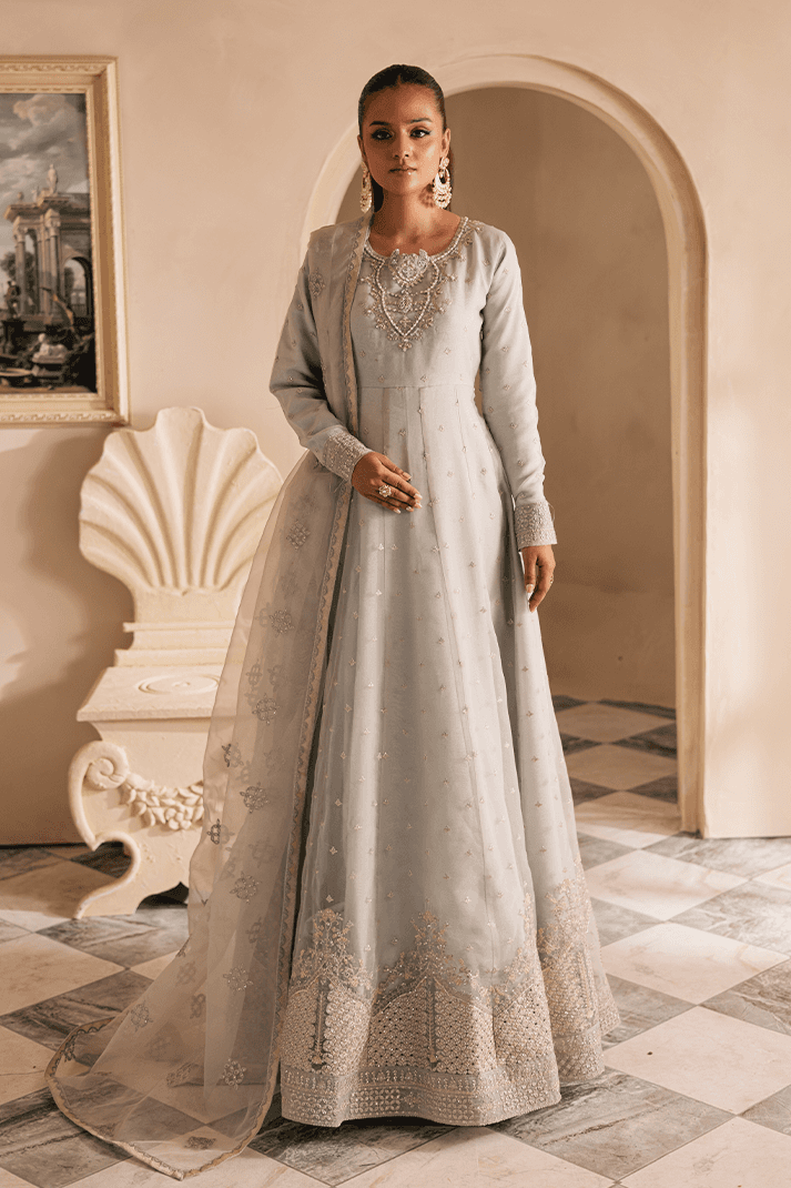 Emaan Adeel Celine Luxury Pret Embroidered Organza 3pc Suit Firoozeh