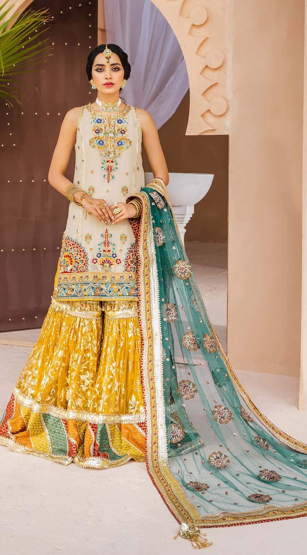 Dhanak By Anaya X The House Of Kamair Rokni 3pc Chiffon Suit Am22 03 Hoor
