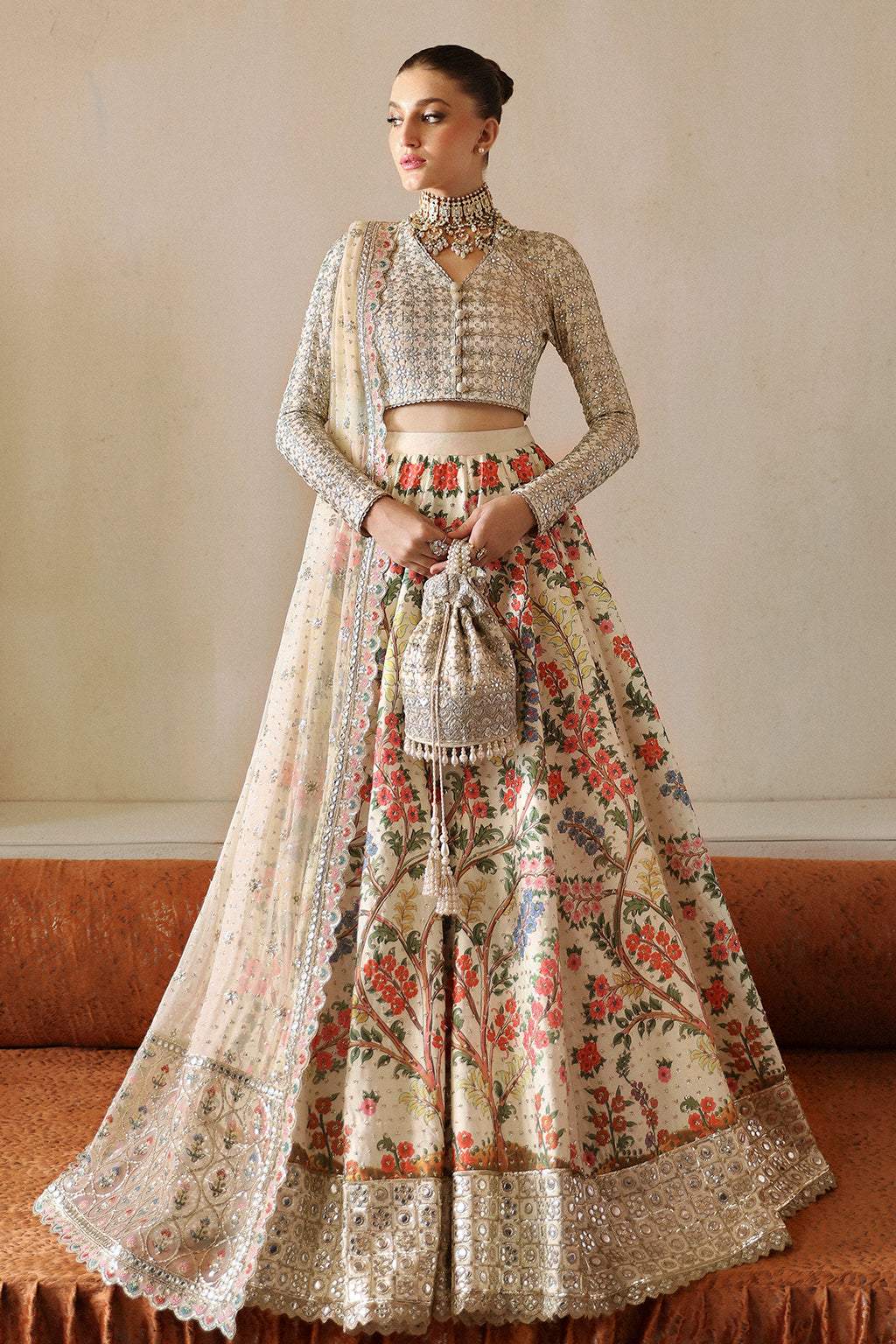 Afrozeh Shehnai Unstitched Wedding Formal 3pc Suit Afs 24 09 Gulnar
