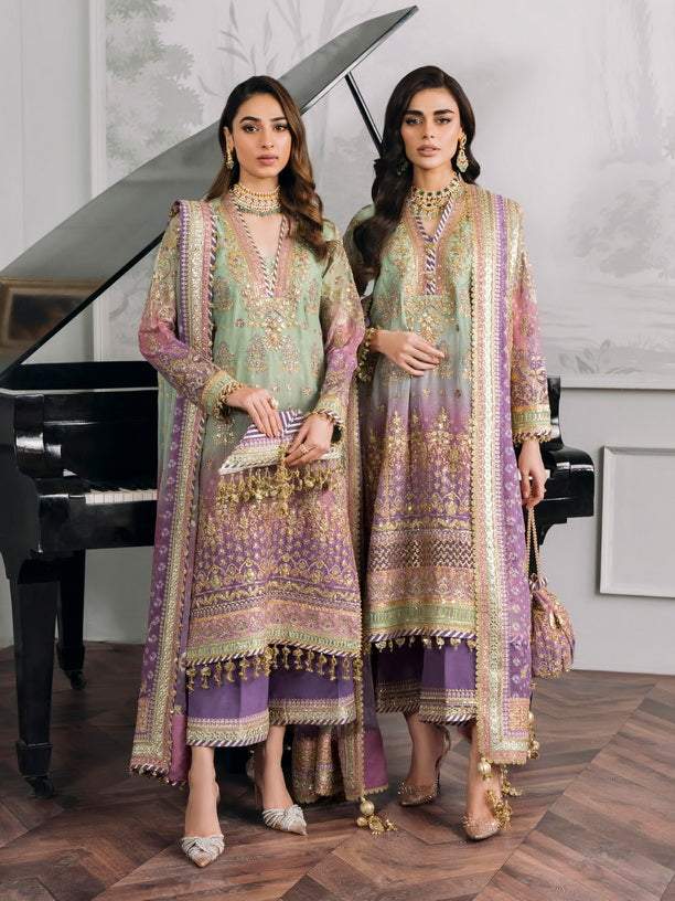 Baroque Chantelle Embroidered Luxury Chiffon Unstitched 3pc Suit Ec 08