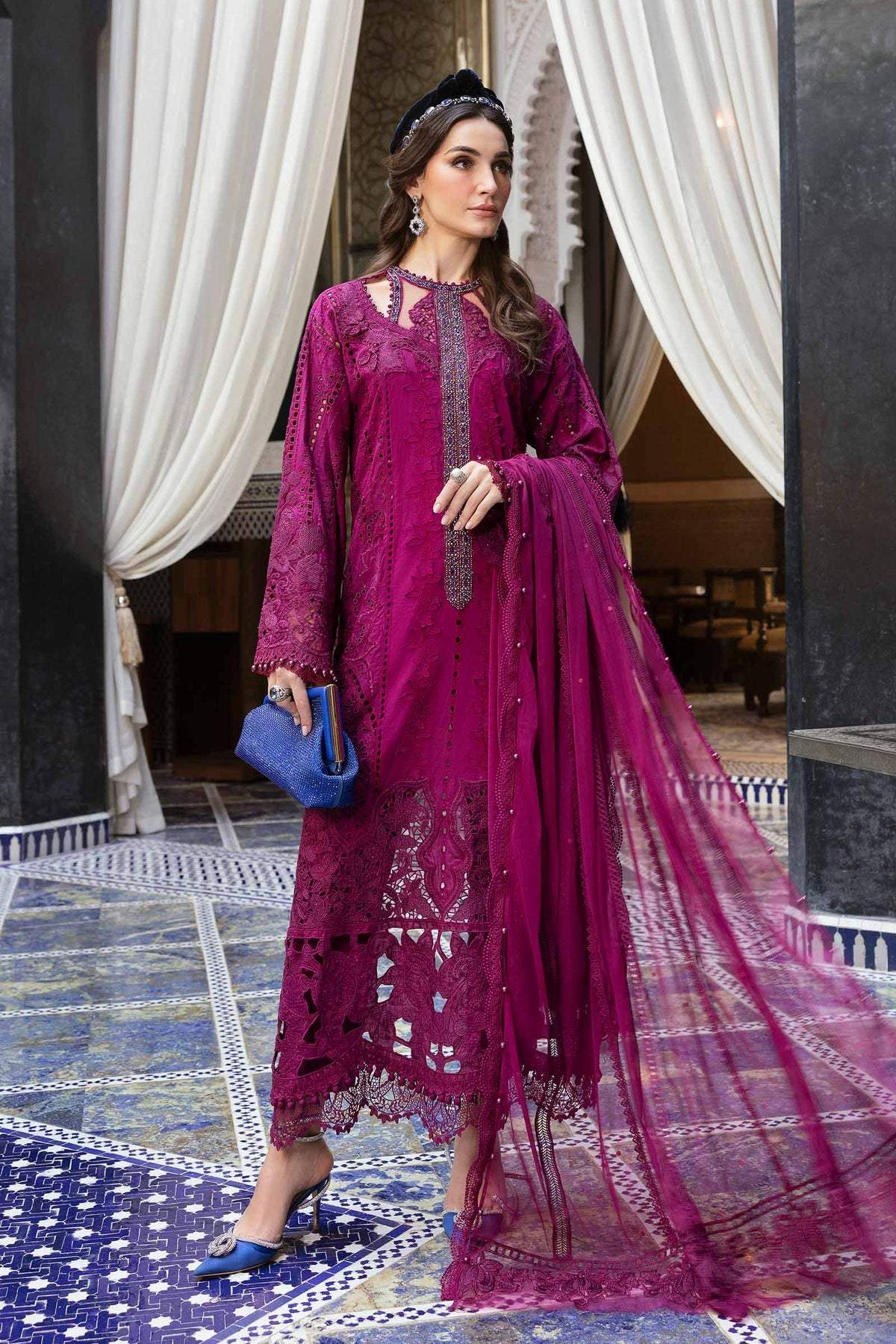 Maria B Voyage A Luxe Embroidered Lawn Unstitched 3pc Suit D 2502 B