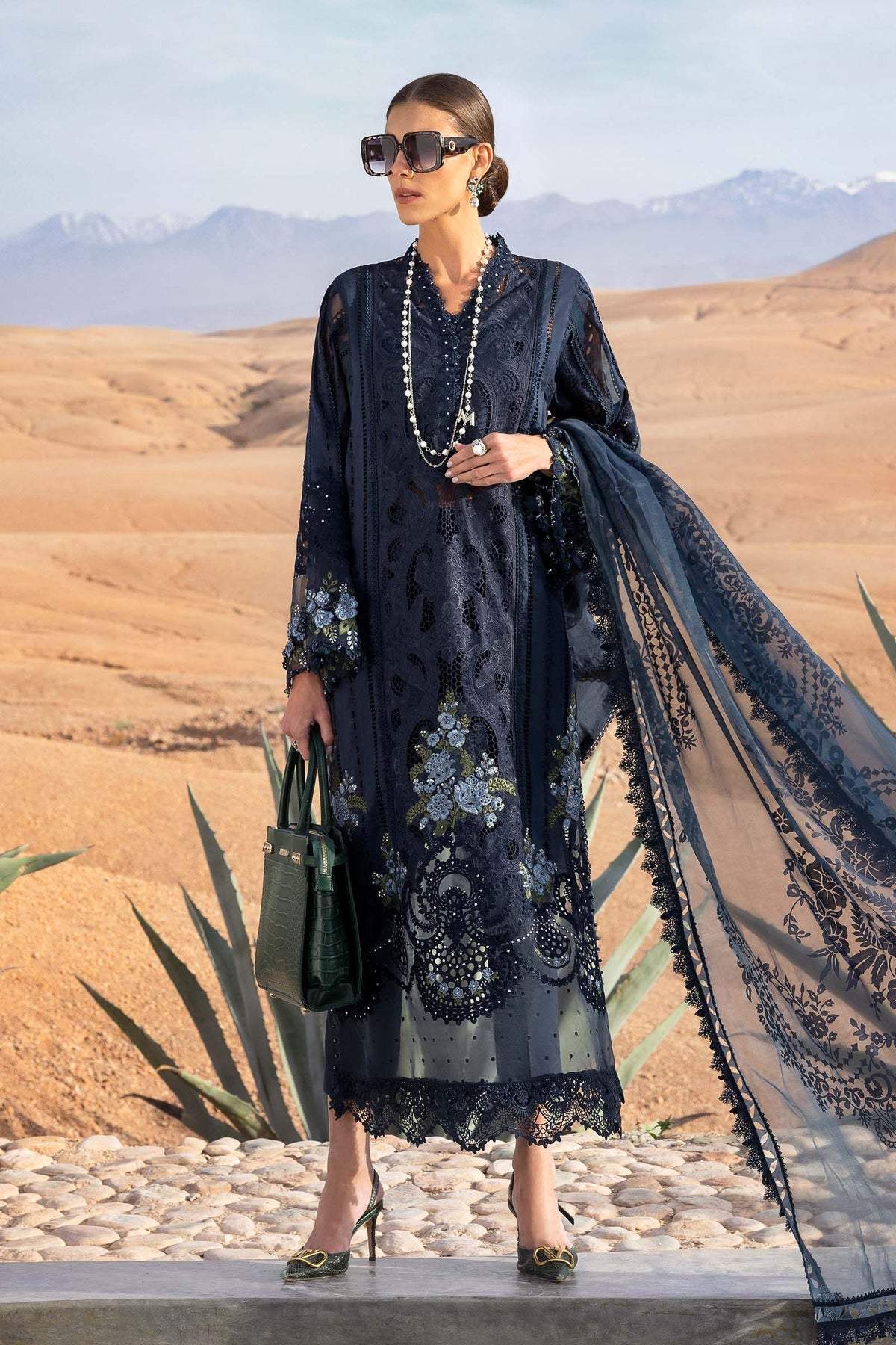 Maria B Voyage A Luxe Embroidered Lawn Unstitched 3pc Suit D 2504 B