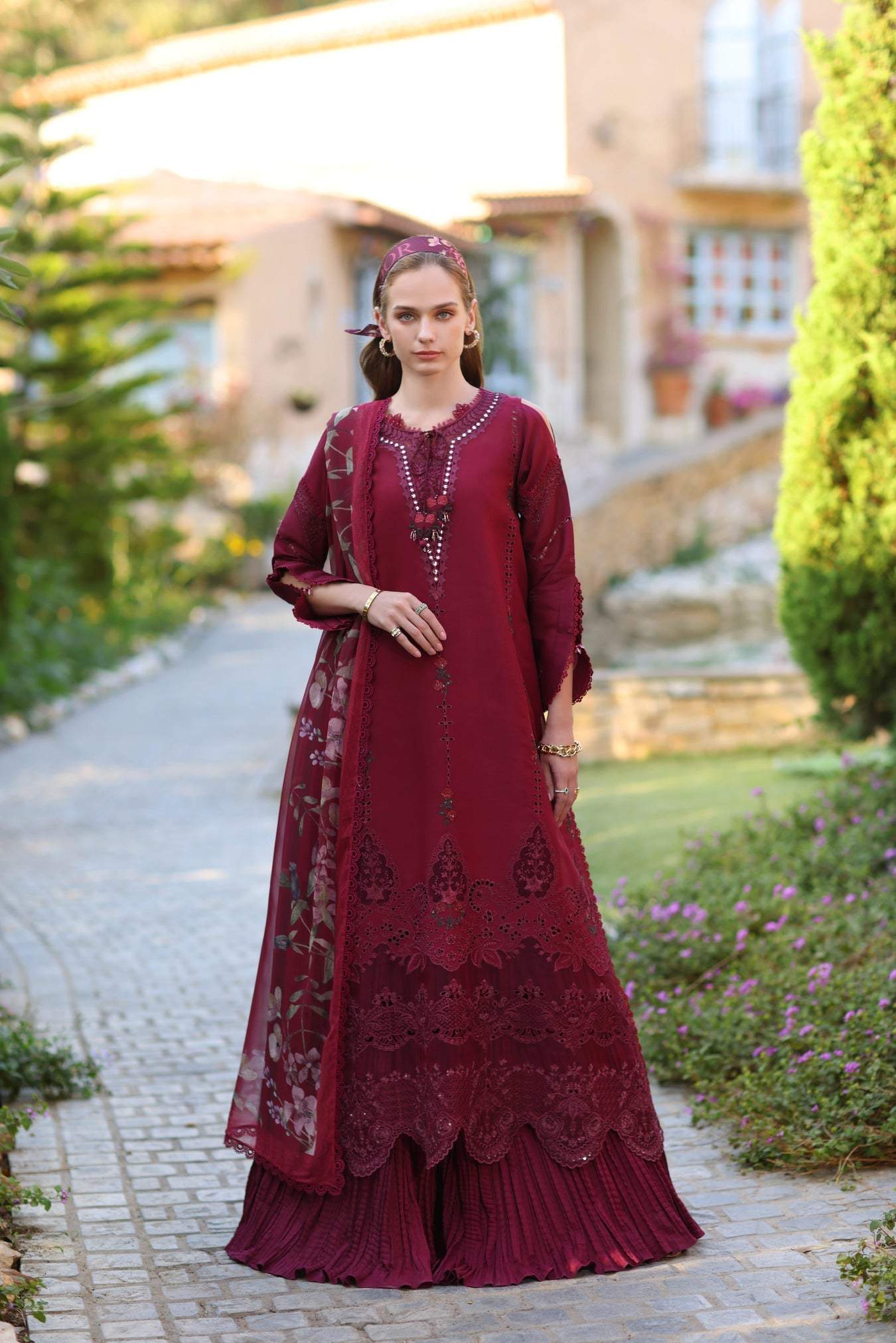 Noor By Saadia Asad Luxe Chikankari Unstitched Lawn 3pc Suit D6 A