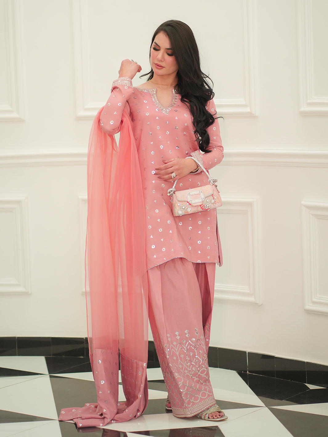 Faiza Faisal Mayal Festive Pret Embroidered Raw Silk 3pc Suit Fariha