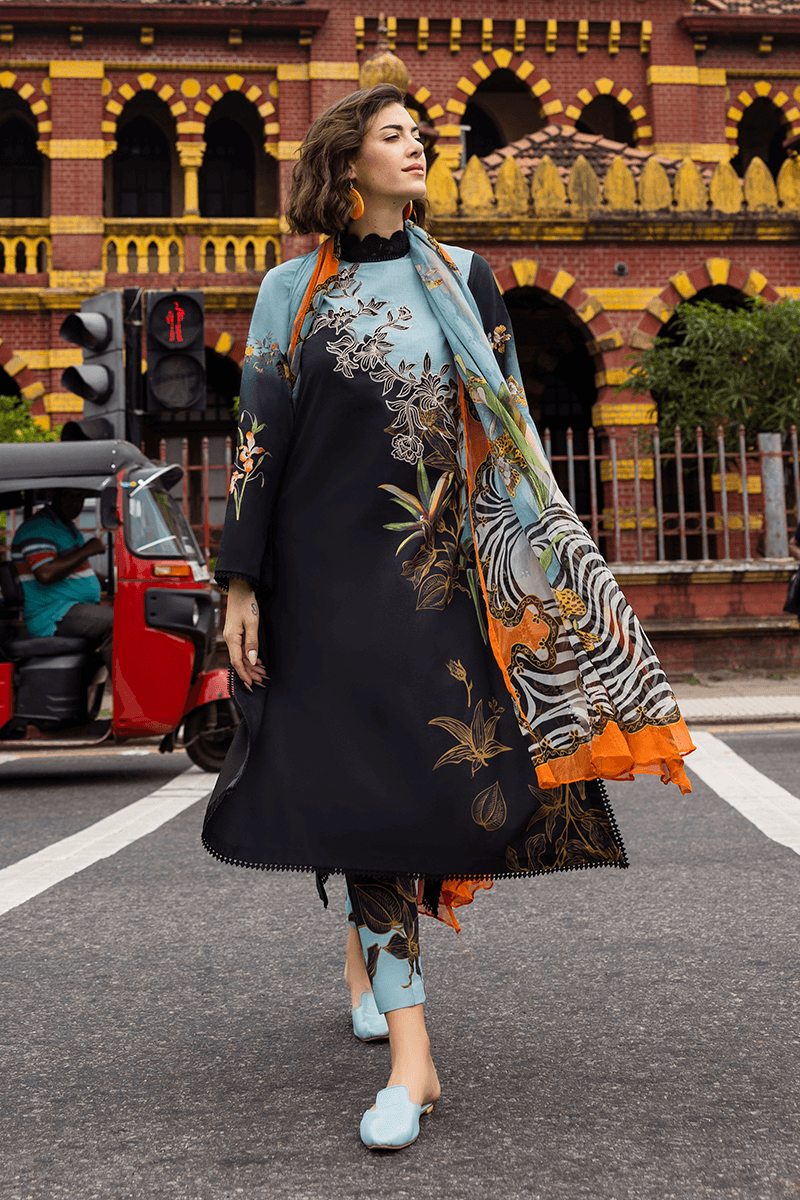 Mushq Hemline La Dolce Prints Unstitched 3pc Suit Hlm25 10b Paula