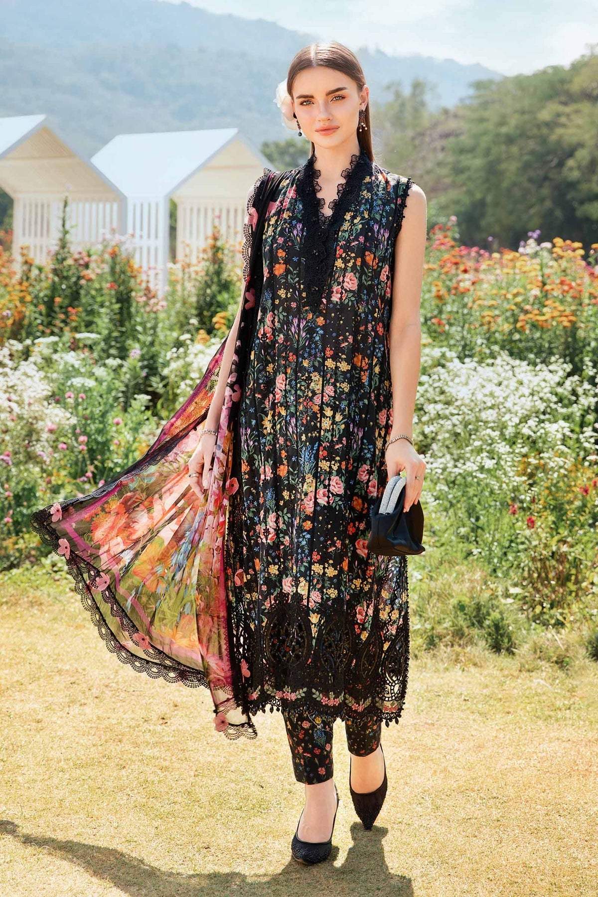 Maria B Mprints Embroidered Lawn Unstitched 3pc Suit Mpt 2507 B