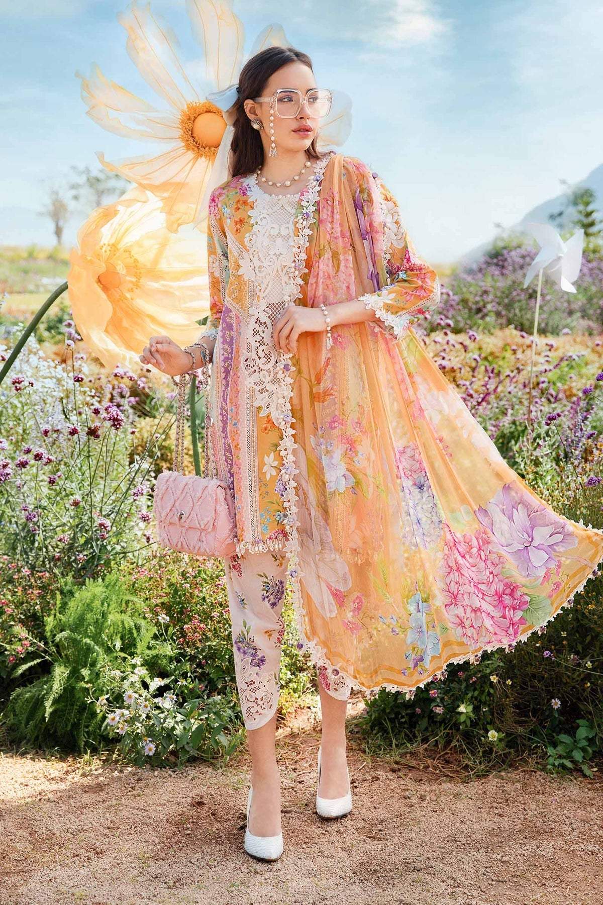 Maria B Mprints Embroidered Lawn Unstitched 3pc Suit Mpt 2509 A
