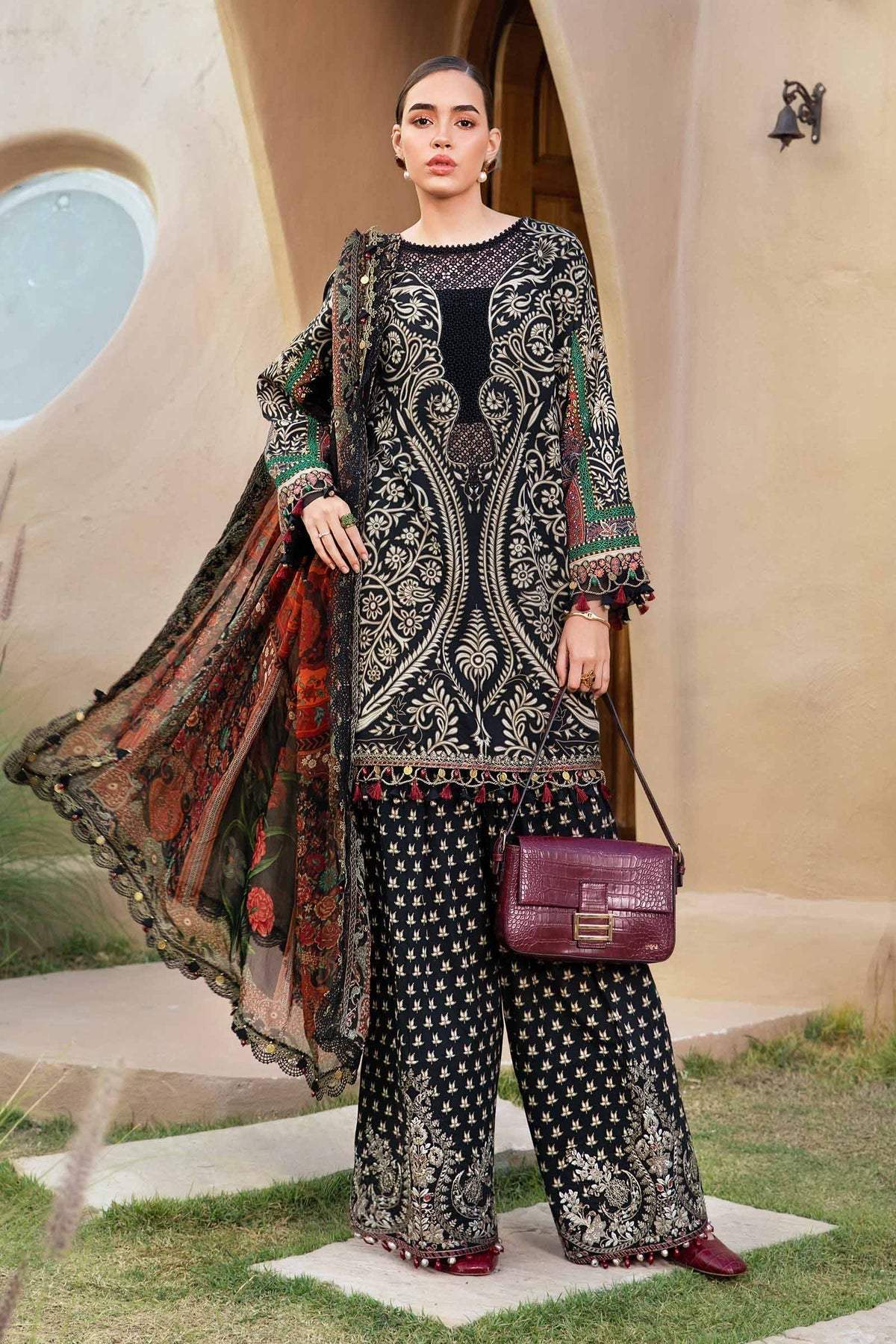 Maria B Mprints Embroidered Lawn Unstitched 3pc Suit Mpt 2512 B