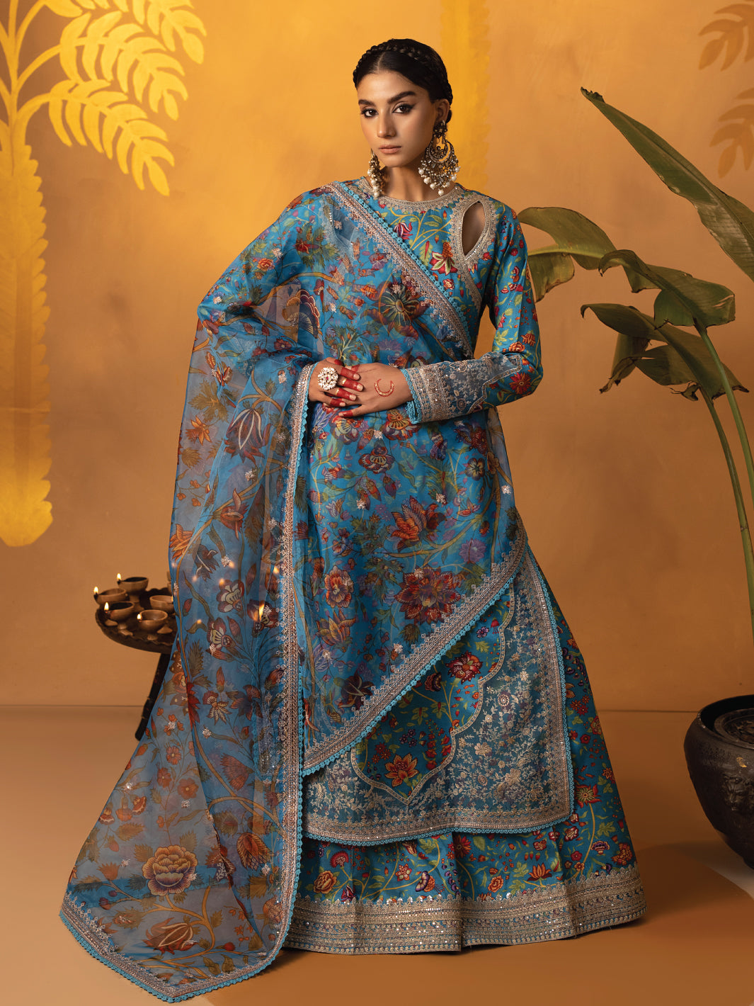 Faiza Faisal Signature Festive Pret Thai Silk 3pc Suit Oceane