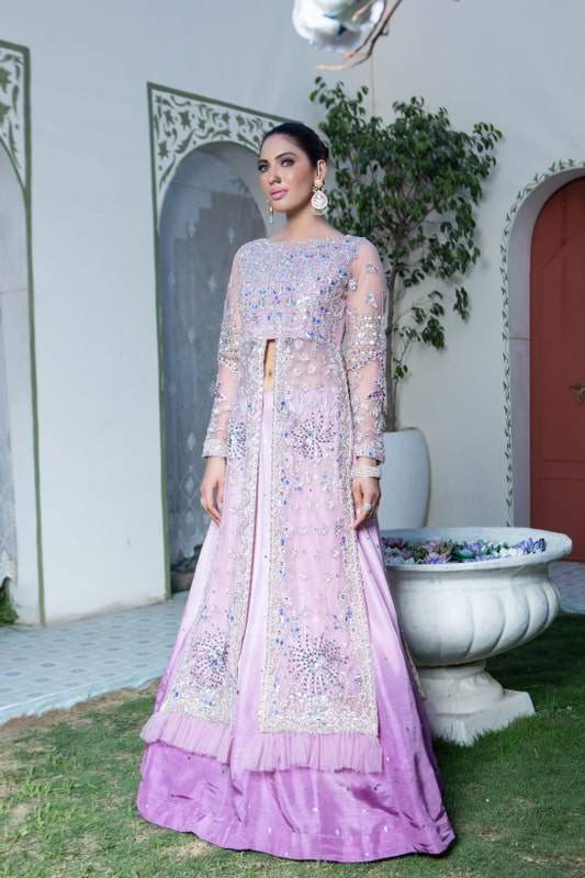 Sumaria S Couture Baharan Luxury Pret 3pc Suit Ombre Periwinkle