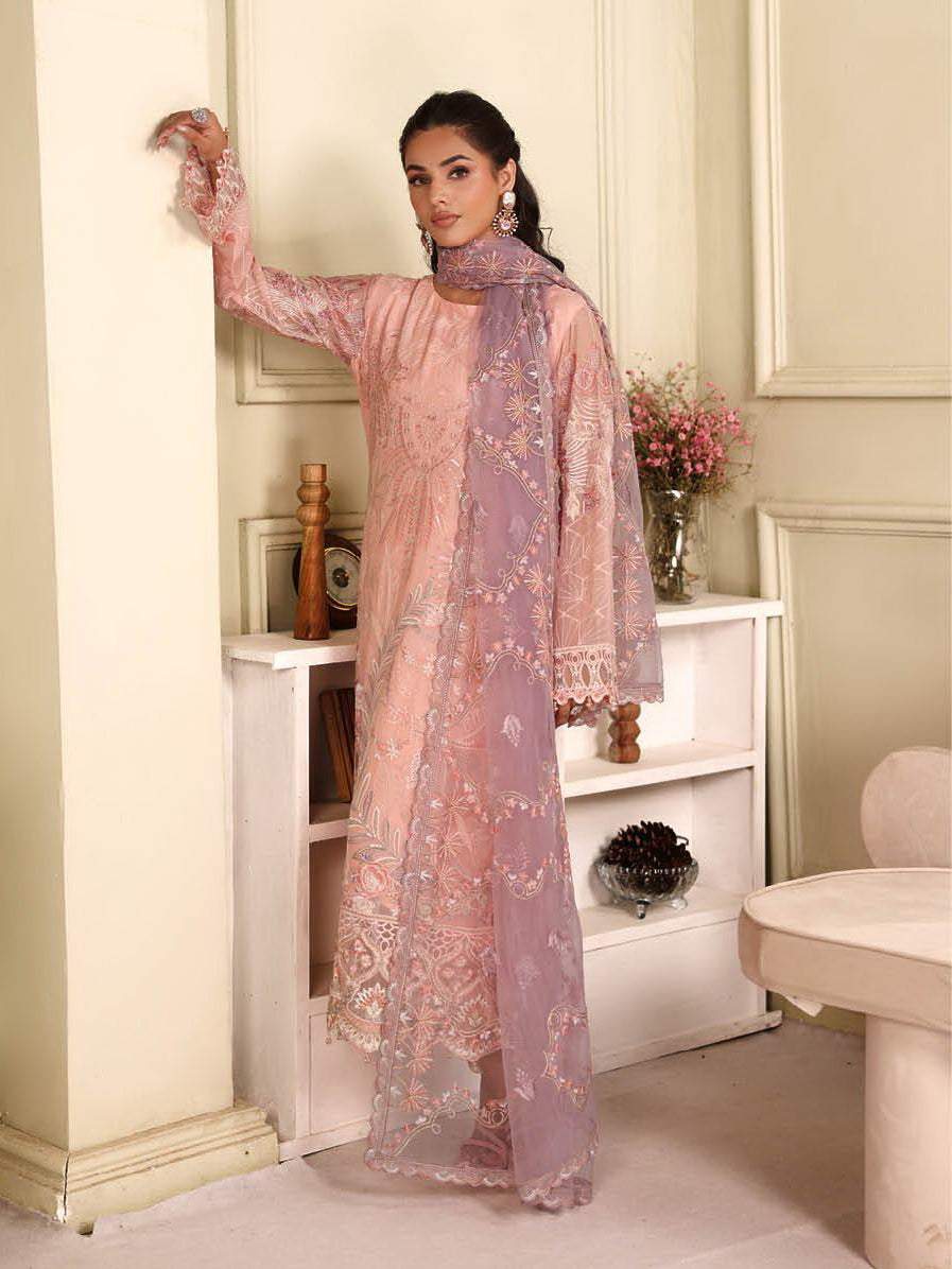Ramsha Chiffon Vol 27 Unstitched Embroidered 3pc Suit F 2701